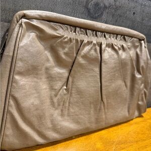 Country Crafted Sarne Beige Clutch with Zipper